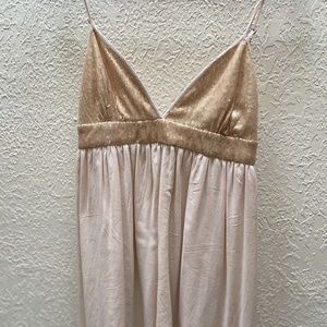Zara Champagne Gold Sequin Spaghetti Strap Dress